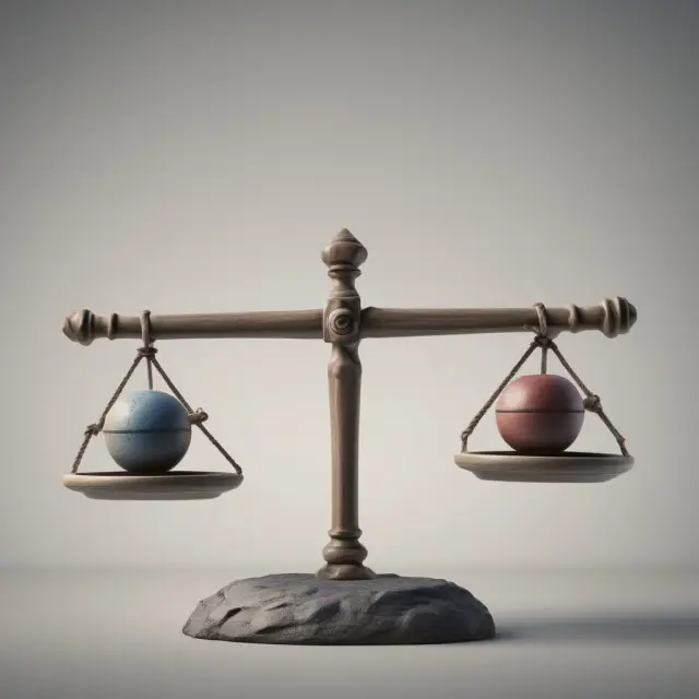 A seesaw with long-term bonds (barbells) and short-term bonds balancing on opposite ends, illustrating the barbell investment strategy in a flat yield curve scenario