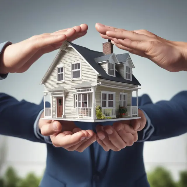 An investor skillfully flipping a house between their hands to represent swift acquisitions and lucrative sales in real estate flipping