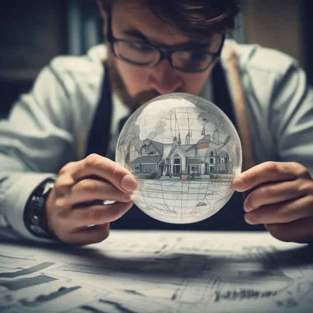 A market researcher examines trends in the stock market and real estate sectors to make informed flipping decisions.