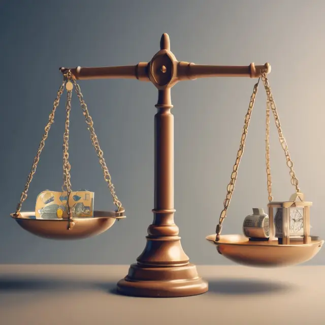 Floating rate fund balance scale with various investments representing different creditworthiness levels to emphasize risk assessment.
