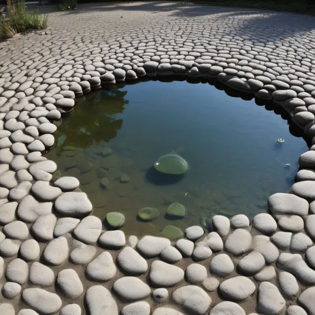 Imagery depicting a tranquil pond with ripples from a pebble throw symbolizing how float percentage influences share price movement