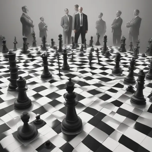 Institutional investors meticulously assessing the liquidity and market impact of various floating stocks on a dynamic chessboard.