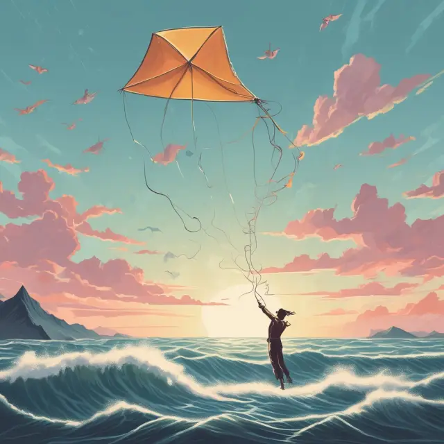 An image of a colorful kite gracefully flying above a vast sea of boxes representing various current assets in a business environment