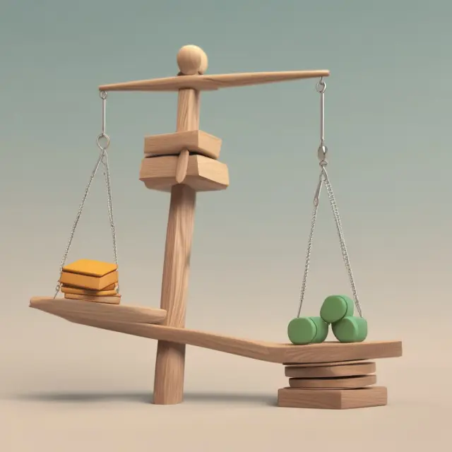 See-saw depicting inventory and debts in a precarious balance, illustrating the risks of utilizing floating charges.