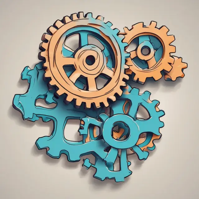 Three interconnected gears symbolize LIBOR, federal funds rate, and prime rate influencing floating interest rates.