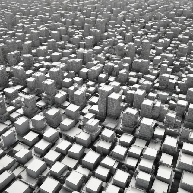 Cityscape illustrating the impact of floor area ratios on development, with labels showcasing individual FARs