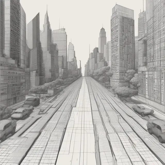 An image of a ruler with a cityscape on one end and a grid of FARs on the other, illustrating how urban planning uses FAR to control building density and growth