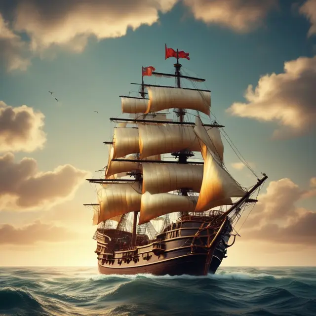 Golden galleon carrying institutional investors navigating through an ocean of various IPO opportunities