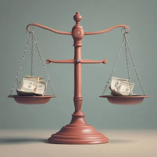 Scale weighing flotation costs against debt interest, representing the decision-making process between equity and debt financing.