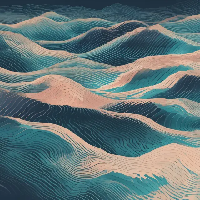 A vast ocean with waves of data turning into insightful information as they reach the shores of Flow of Funds Accounts