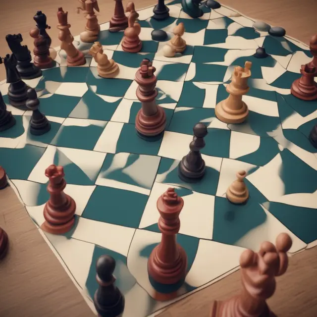 Image of a tense chess game, where FOK orders represent pieces, representing market risks like liquidity concerns and market volatility.