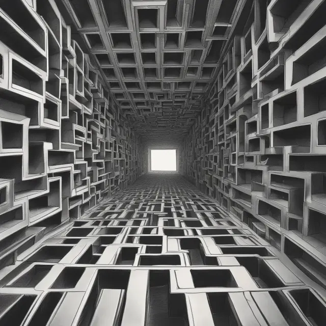 A complex maze with mirrors reflecting various investment accounts leading to one unique Folio Number