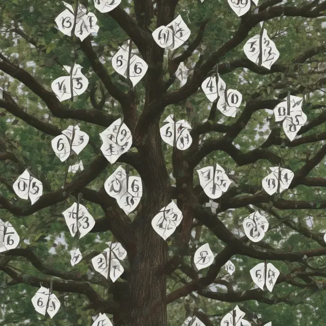 Tree with unique numbered leaves symbolizing mutual fund investors