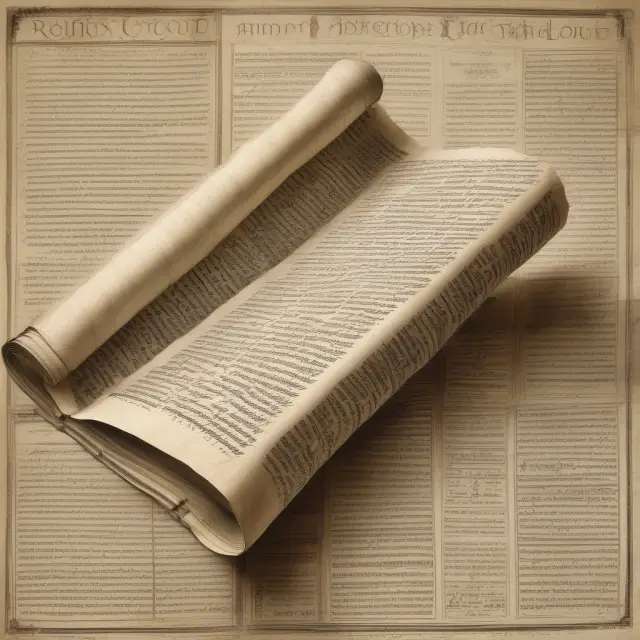 An ancient scroll unfurling to reveal financial statement footnotes, enhancing understanding of complex financial data