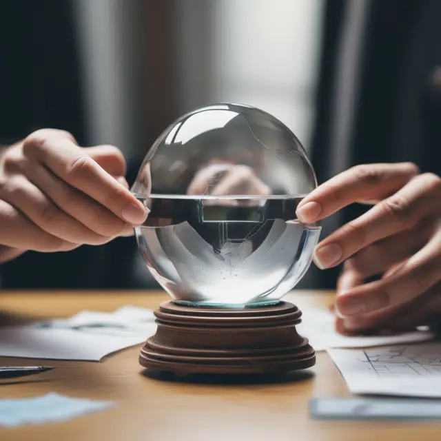 An expert weighs qualitative (crystal ball) and quantitative (time series model) forecasting methods to select the best approach for analyzing financial trends.