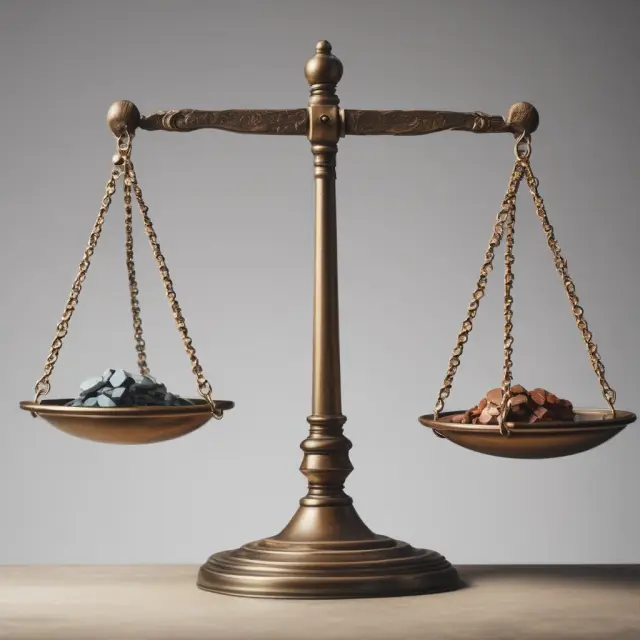 Visualizing net vs. gross expense ratios on balance scales, illustrating their impact on investment earnings