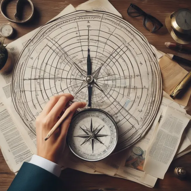 An American expat in Canada consults a tax advisor while using a compass to navigate the complexities of foreign earned income exclusions