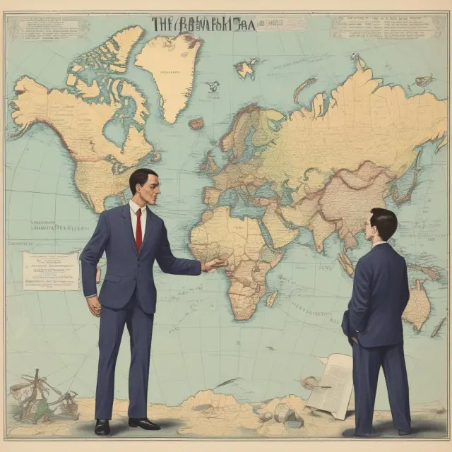 An American expat discusses their tax situation with a tax advisor, surrounded by maps illustrating the foreign earned income exclusion (FEIE) and foreign tax credit (FTC) zones
