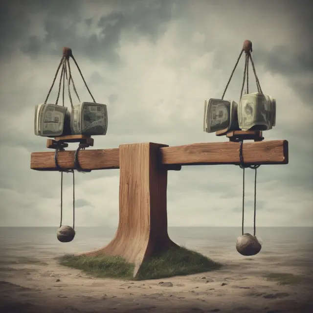 A seesaw balancing between foreign exchange reserves and a storm of geopolitical events symbolizing the challenges countries face when managing their international currency holdings.