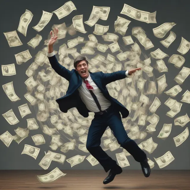 A trader gracefully navigating currency pairs in a dynamic marketplace, embodying the essence of buying, selling, and profiting in Forex transactions.