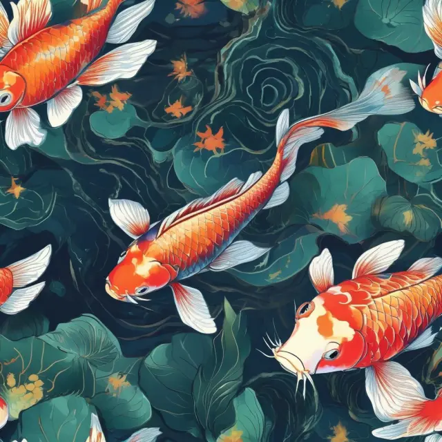 Koi fish represents Forex market; clear pond illustrates high liquidity for swift transactions