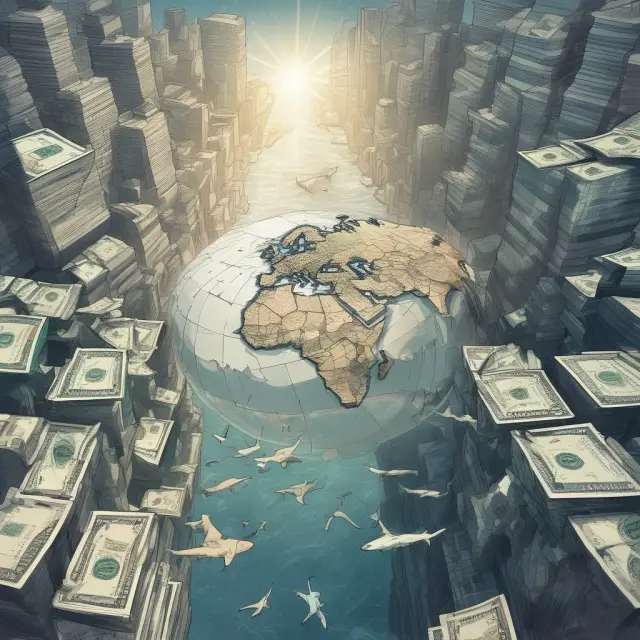 An image of a river with global currents flowing between two hands symbolizing the exchange of commercial loans as a form of foreign investment