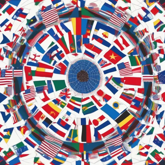 Global flags represent various countries in a dynamic, interconnected web, illustrating the concept of Foreign Portfolio Investments and their role in global finance.