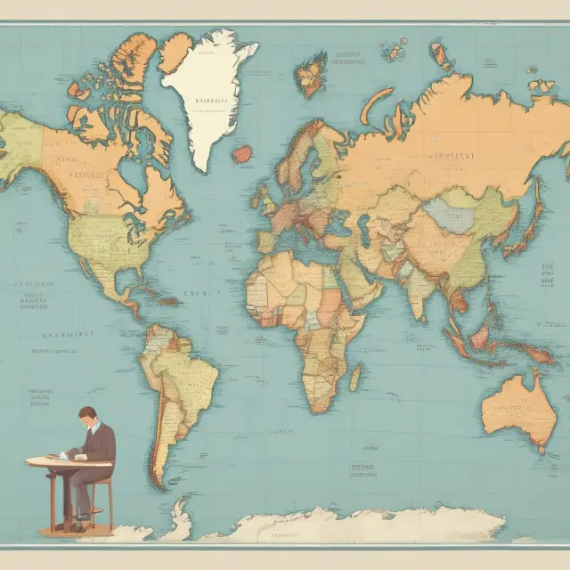 A stool with three legs balancing atop a world map symbolizes U.S. citizens, residents, and non-residents eligible for the Foreign Tax Credit.
