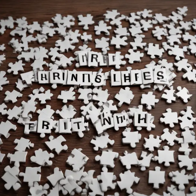 A forensic accountant meticulously examining pieces of a jigsaw puzzle, each piece representing a financial transaction or document, to reveal the truth behind a complex financial crime.