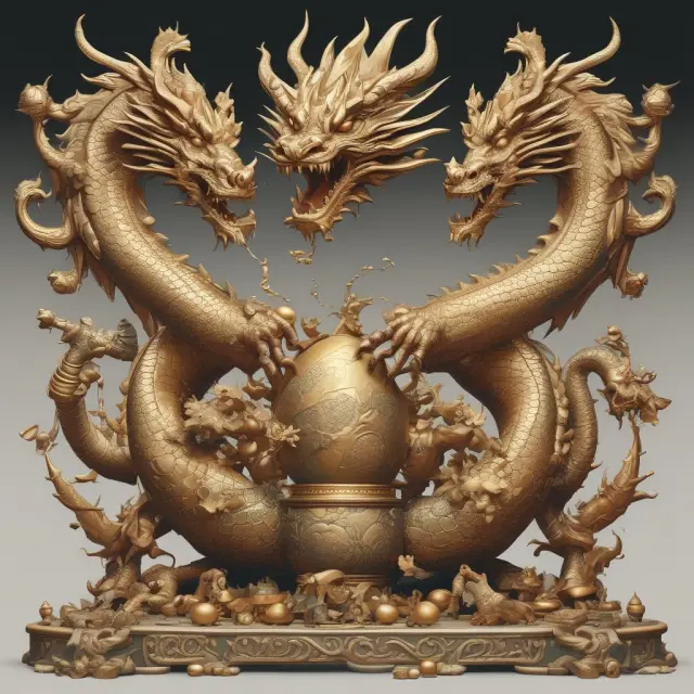 Dragon trading currencies in a vibrant marketplace with gold coins and pearls
