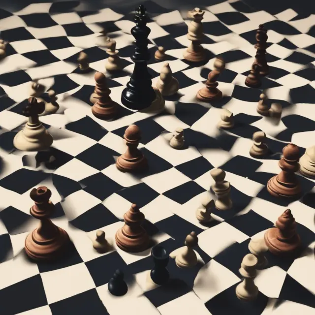 An image of a forfaiter placing a chess piece (receivable) on a checkered board, symbolizing the exchange between an exporter and a forfaiter