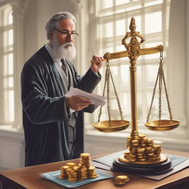 Institutional investor filing Form 1045: A golden coin symbolizing tax refund being weighed on the scale of justice, surrounded by NOL documents