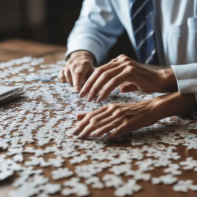 Broker assembling Forms 1099-B, symbolizing reporting transactions and ensuring compliance with tax regulations