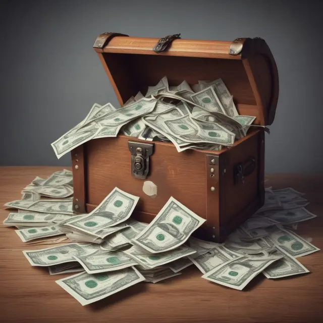 Form 1099-INT image representing a treasure chest filled with financial papers and coins, emphasizing various interest types