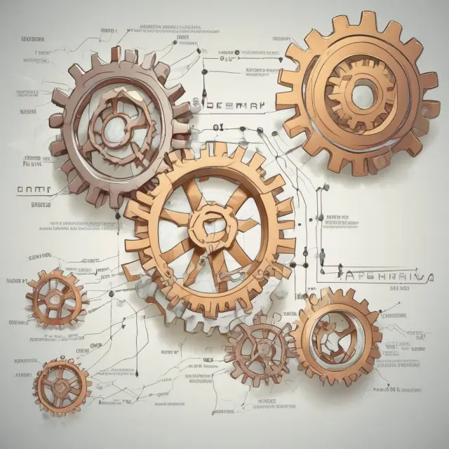 Interconnected gears symbolizing timely filing of Form 1099-INT by payers and accurate reporting by recipients for correct tax reporting
