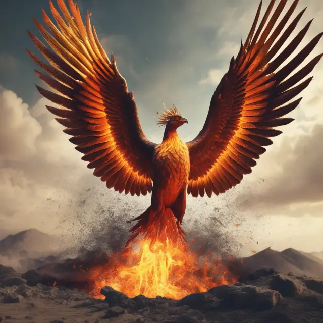 A mythical Phoenix bird rises from the ashes, symbolizing new beginnings and the importance of reporting all interest income on Form 1099-INT