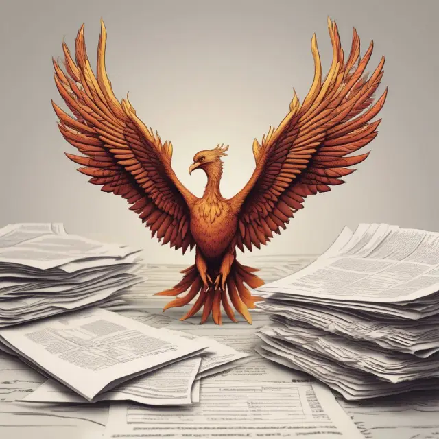 Deceased phoenix rising with documents to represent Form 1310 filing for tax refund.