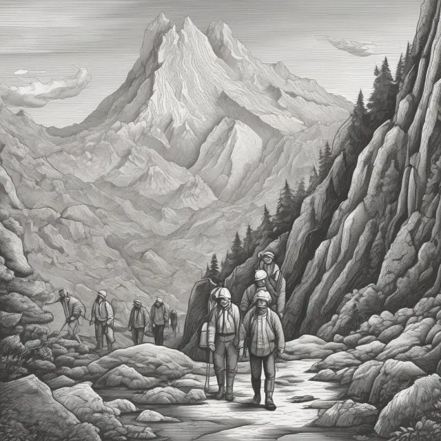 Executors, beneficiaries, and surviving spouses climbing a tax filing mountain to reach Form 1310 for estate refunds