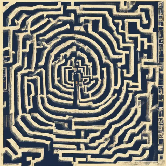 Taxpayer in maze navigates towards Form 4684, representing federally declared disaster eligibility and loss deductions