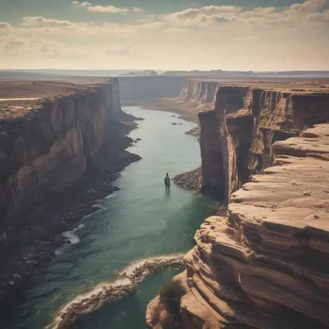 A taxpayer braving the edge of a cliff, with penalties looming below for late filing of Form 4797