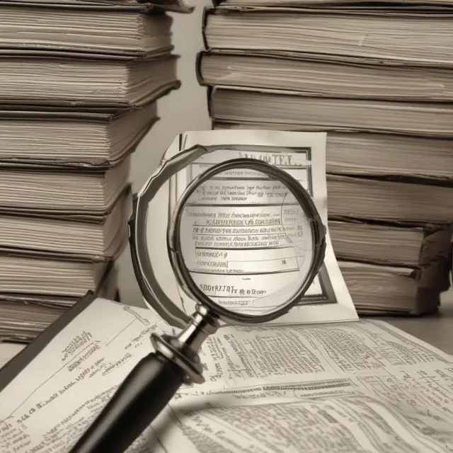 Archive of Form 4797 records with a magnifying glass representing meticulous recordkeeping and IRS compliance