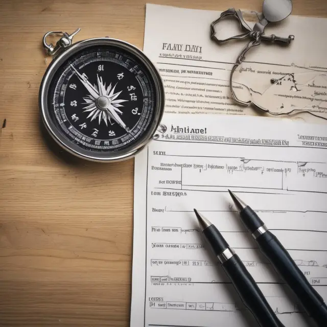 A compass with the Form 5405 label in its center, symbolizing the guidance offered by this form as taxpayers navigate the process of repaying their first-time homebuyer credits.