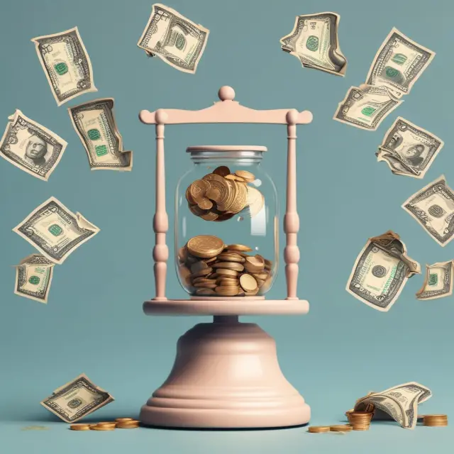 Scale with wealth jar, representing AMT income thresholds for individual and joint filers