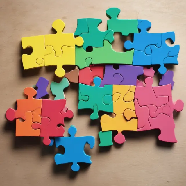 A three-piece jigsaw puzzle displaying Form 8396 with Parts I and II, representing mortgage interest credit calculations.