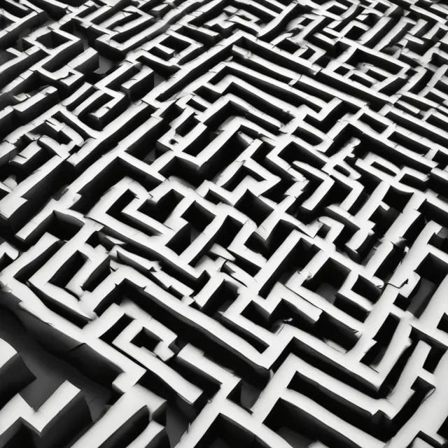 A bucket of nondeductible funds slowly seeping into an intricate maze, representing the penalties and consequences for neglecting to file Form 8606