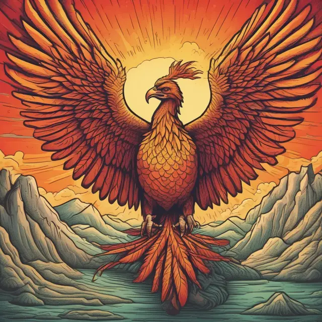Image of a mythical Phoenix emerging from a stack of organized IRA records, illustrating expertise and successful Form 8606 filing.