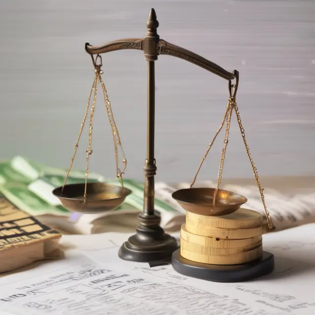 A balance scale illustrating Form 1040-X with accurate income, deductions, credits, and potential refunds
