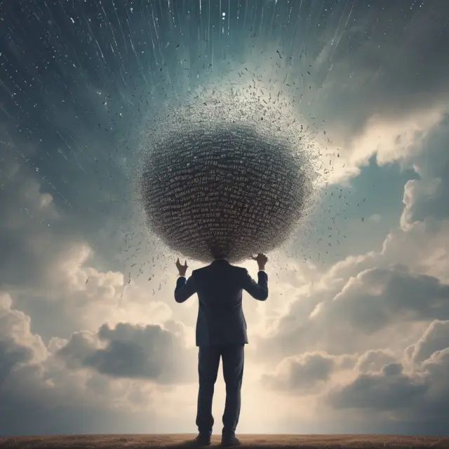 Person examining Form 1099-R with rain of distribution codes falling around