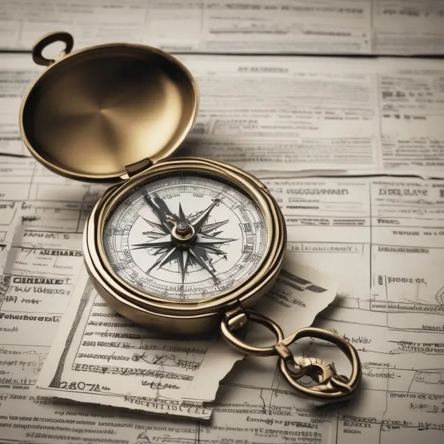 Compass with Form 1099-R in the center, symbolizing accurate tax reporting for retirement distributions.