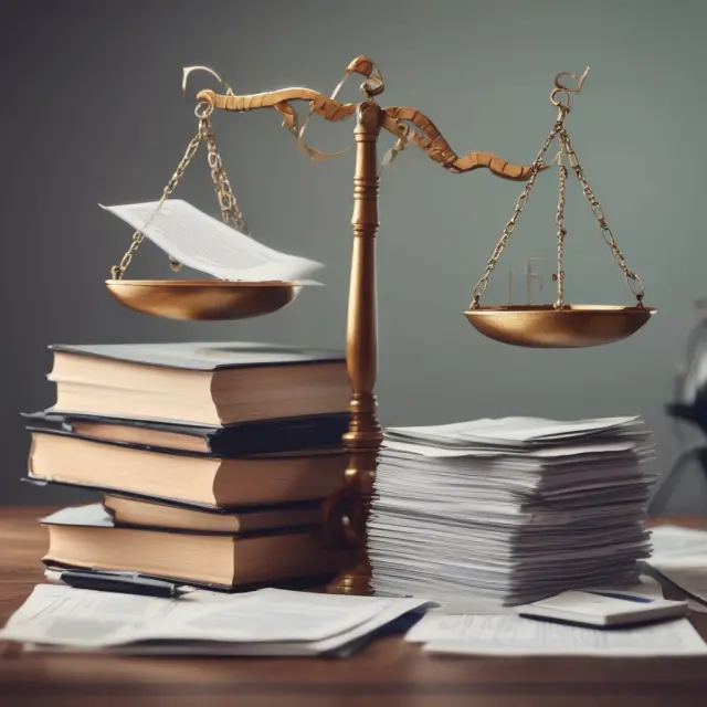 Two scales balanced on an ancient parchment with a computer screen, symbolizing SEC print and electronic filing methods